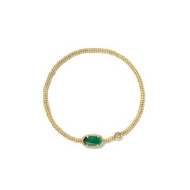Kendra Scott Womens Grayson Stretch Bracelet Gold Emerald Illusion One Size