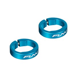 Funn Alloy Bike Grip Clamping Rings for Hilt, Holeshot MTB Grips, Grip Lock Rings for Securing Bicycle Handlebar Grips in Place (Turquoise)