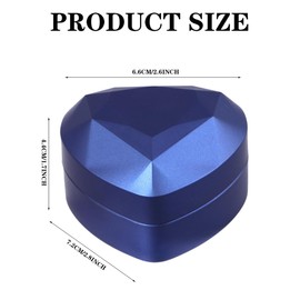 YJWZWE Engagement Ring Box Jewellry Display Gift Boxes Heart Shaped Ring Case for Proposal Wedding Anniversary (Navy Blue)