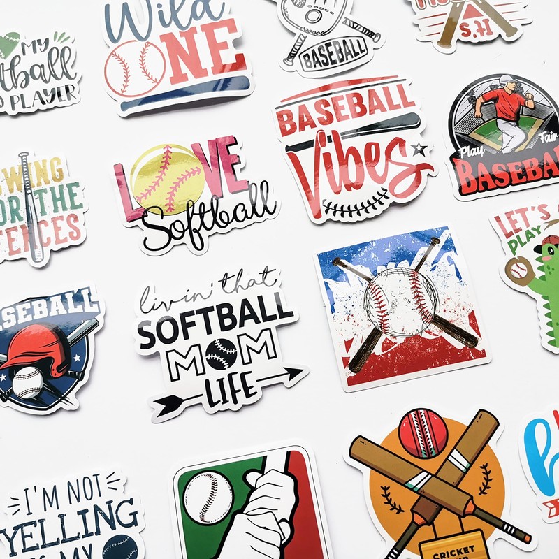 Baseball Decals Funny Softball Stickers (Baseball - A)