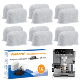 12 filtri dell'acqua al carbone attivo di ricambio per Ninja Luxe Café Pro (Café Luxe), compatibili con ES601EU/ES701EU, accessori per macchina da caffè Ninja, cartucce filtranti di ricambio per