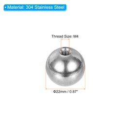 PATIKIL M4x22mm Ballnut Knob, 8 Female Thread 304 Stainless Steel Round Braided Hole Screw Cap Cover for Lighting Machinery DIY Decoration, Silver