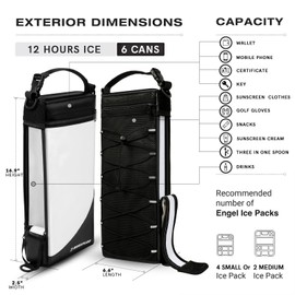 MORXPLOR Golf Cooler Bag - 6 Can Insulated Beer Sleeve Cooler, Small Hidden Golf Beverage Storage Accessories for Men