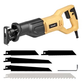 Inequalit 6Amp Reciprocating Saw, 3000SPM Variable Speed Corded Reciprocating Saw with 4/5" Stroke Length, 4-1/2" Max Cutting Depth for Wood, Soft Metal and PVC Pipes Cutting