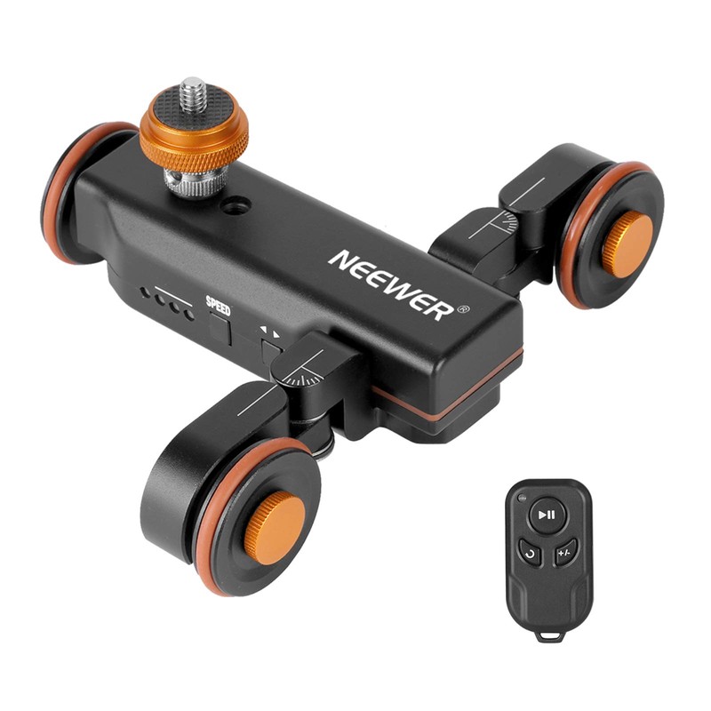 NEEWER 3-Wheels Wireless Video Camera Dolly, 3-Speed Motorized Electric Track