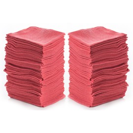Simpli-Magic 78966-100PK Shop Towels 14”x12”, Red, 100 Pack