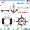 Marsui 11 Pcs Wooden Nautical Wall Decor Fishing Net Decoration,