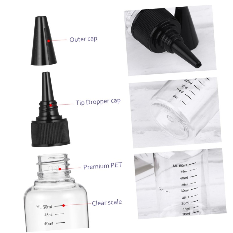 CHILDWEET Travel-sized 50ml Squeeze Bottles with Scale Aromatherapy Oil Bottle