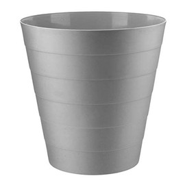 Home Plus 7.7 Litre Quality Floral Design Lightweight Waste Paper Basket Bin (Plain Grey 6 Litre)