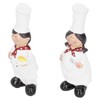 Resin Couple Chef Figurine Sculptures Statues Decor Kitchen Bar Cabinet