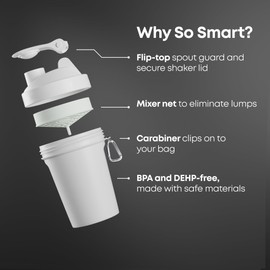 Smartshake Protein Shaker Bottle for Protein Mixes - 4 Pack - 13.5 oz | Leak Proof Shaker Cups for Protein Shakes | Blender Bottle Shaker | Protein Shaker Bottle Pack | BPA Free Shaker – Multicolor