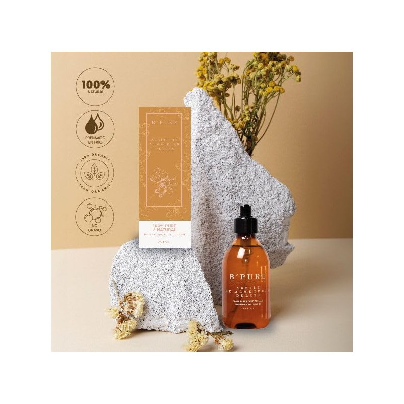 B'Pure Süßmandelöl, 100 % rein und natürlich, 250 ml, hohe