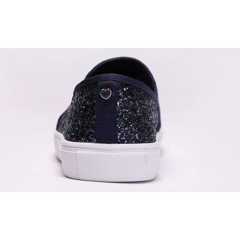 FEVERSOLE Mocasines planos informales para mujer, Escarcha azul marino, 8