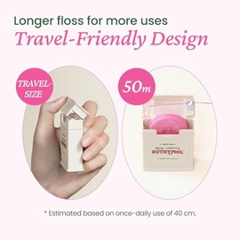 Euthymol Hilo Dental Rosa (50 M): Hilo Dental Tejido Para Eliminar La Placa, Con Menta Fresca Y Revestimiento De Cera Vegana, Diseño Fino Y Ajustado, 