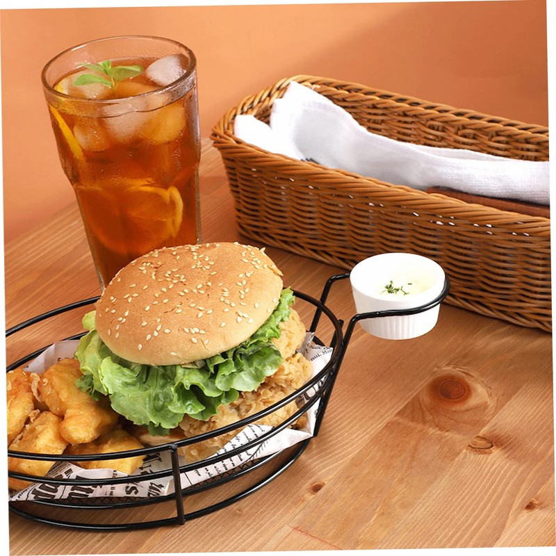 Ciieeo 1Pc Stainless Steel Frying Basket Black French Fries Container