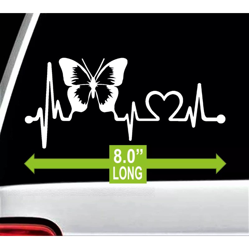 Bluegrass Decals Butterfly Heartbeat Lifeline Monitor Decal Sticker Laptop Surface