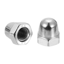 sourcing map M8x1.25 Acorn Cap Nuts, 50Pcs 304 Stainless Steel Dome Cap Head Acorn Nut Hardware Nuts for Bolt Cover, Silvery