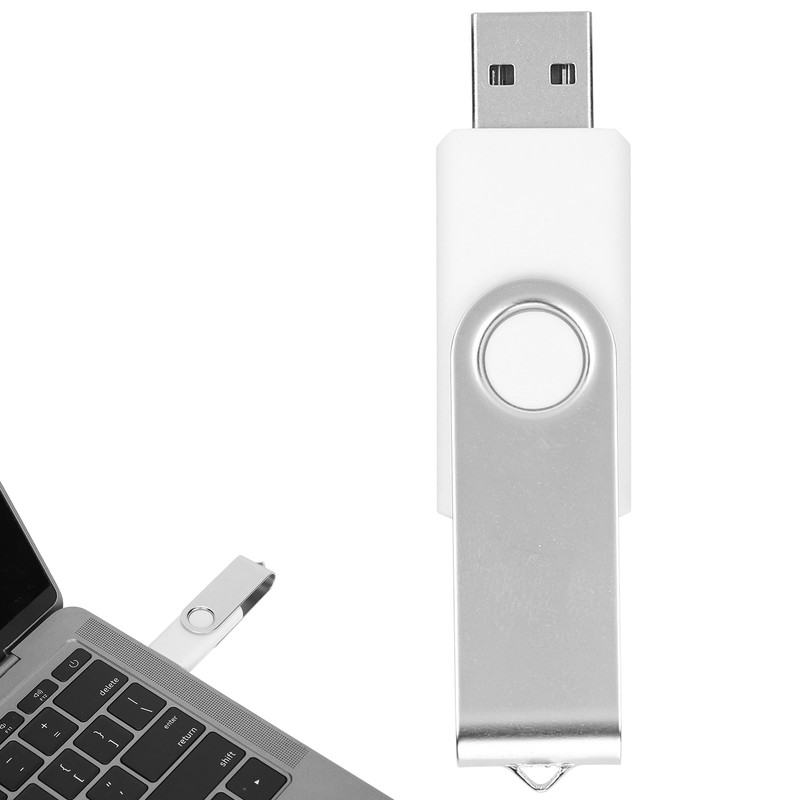 USB Flash Drive Candy White Rotatable Portable Storage Memory Stick