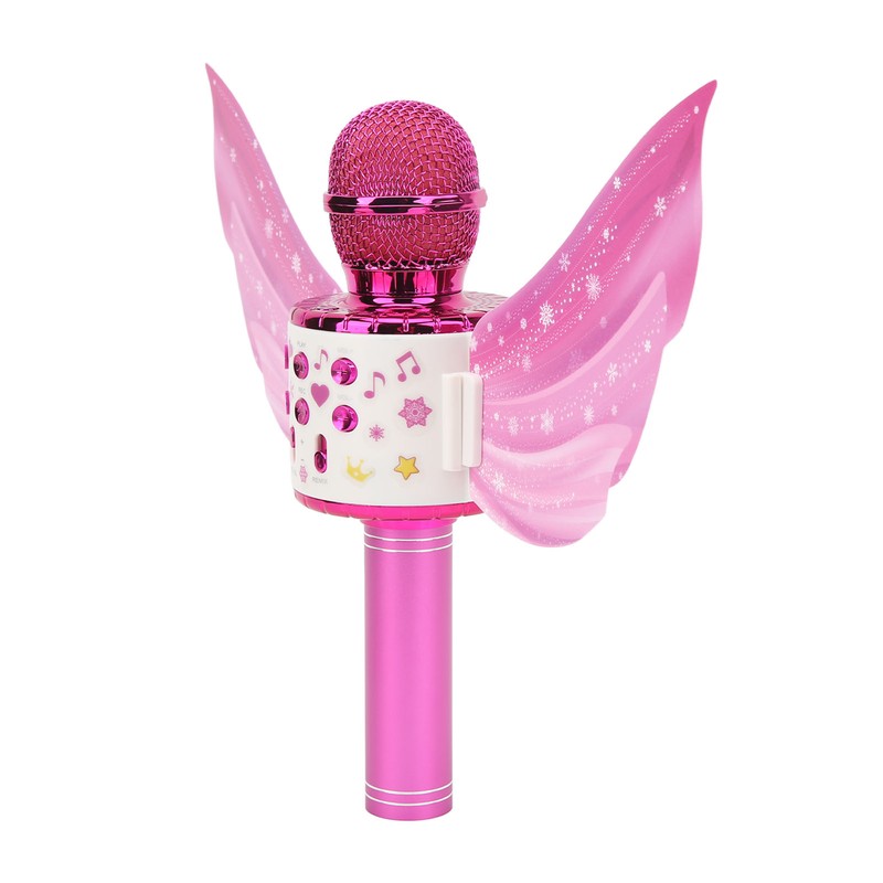 Kids Bluetooth Microphone Wireless LED Lights Wings Decoration USB Rechargeable