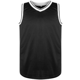 Blank Basketball Jersey Men's Mesh Athletic Practice Sports Shirts 90S Hip Hop Jersey (Black, X-Large)