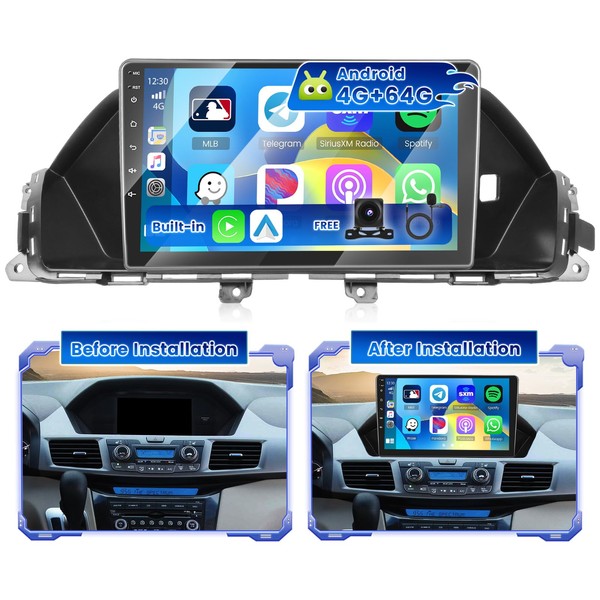 [4+64G] Hikity Android 15 Car Stereo for Honda Odyssey EX-L