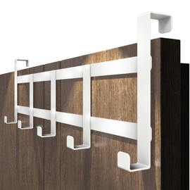 Menz Door Coat Rack for Hanging, White Door Hooks for Whole Home, Universal Coat Hooks, Door, Dimensionally Stable Door Hook Rail, Space-Saving Hooks for Hanging