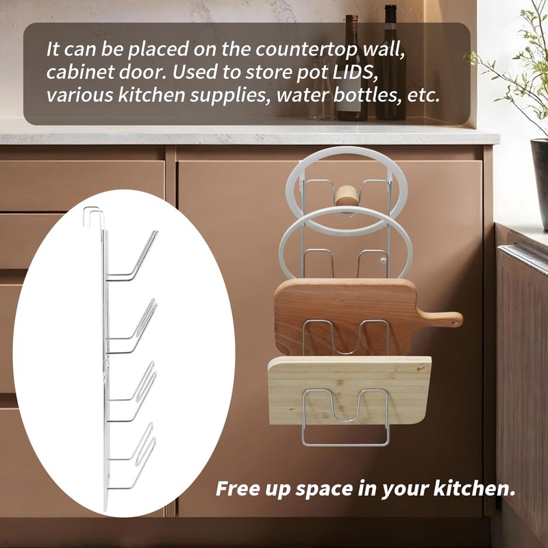 Pastlla 4 Tier Lid Organizer - No Drilling Wall Mounted