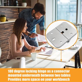ANTEISI Adjustable Locking Hinges 180 Degree 4 Pcs,Zinc Alloy Drop Leaf Table Hinge,with Copper Parts Torque Hinges,Desktop Docking Hinge