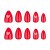 Short Almond Press on Nails Valentinee Day Red Fake Nails