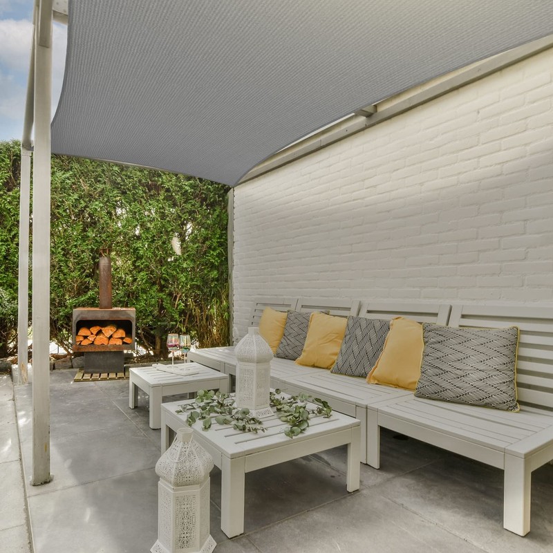 AsterOutdoor Sun Shade Sail Rectangle 8' x 12' UV Block