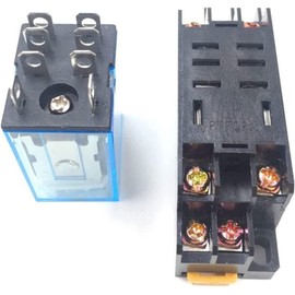 FUDGIO Relay 10Pcs HH62P HHC68A-2Z Electronic Micro Mini Electromagnetic Relay 10A 8PIN Coil DPDT with Socket Base DC12V,24V AC110,220V (Size : DC 12V)