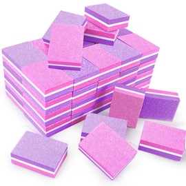 50 Pcs Sponge Nail Buffers,100/180 Grit Mini Nail Files,Mini Buffer Block Nail File for Acrylic & Natural Nails,Double-Sided Buffing Blocks for Manicure & Pedicure,Salon & Home Use(Pink-Purple)