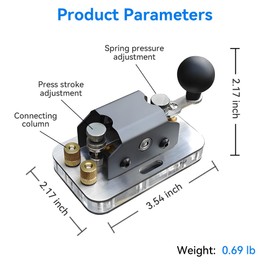 Metal Mini CW Morse Code Training Manual Key Radio CW Dual Paddle Magnetic Return Paddles Morse Lambic Key for Amateur Ham Radio