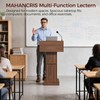 MAHANCRIS Podium Stand, Lectern with 4-Tier Storage, Pulpit with Reinforced