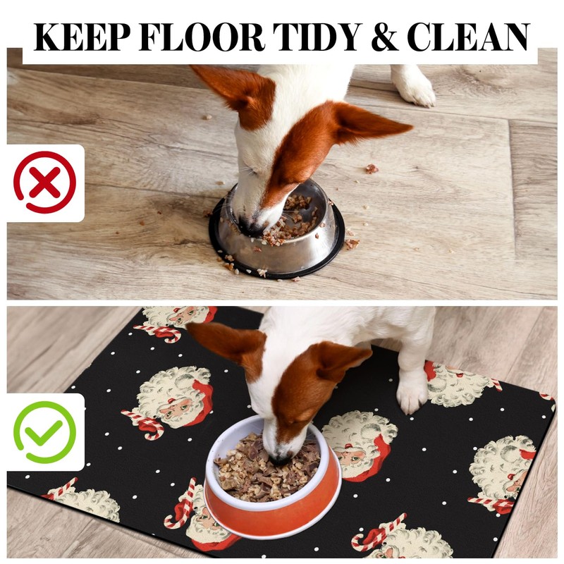 Absorbent Pet Food & Water Mats - Quick Dry, Non-Slip