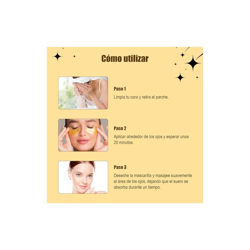 HNTCSR Parches de Colágeno y Oro de 24K para Ojos