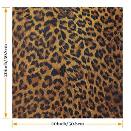 Cloth Napkins Set of 6 Leopard Dinner Napkins Set 20 x 20 Inch Washable Reusable Table Napkin, Table Decor for Kitchen Festival Holiday