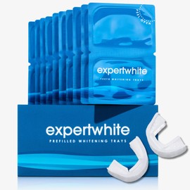 Expertwhite Prefilled Teeth Whitening Trays Kit (20 Trays, 10 Treatments) 12% Hydrogen Peroxide pre-Filled Sensitive Teeth, Pre Filled Trays Strips go up to 10 Shades Whiter Smile