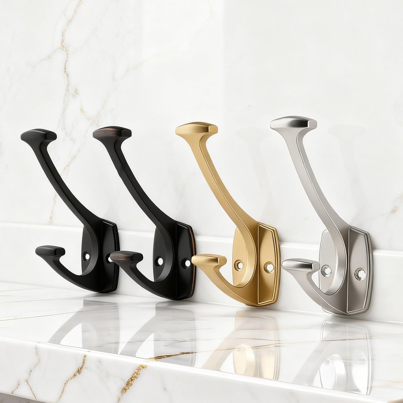 HARPOON Double Prong Decorative Wall Hook | 3 Pack Oil