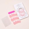 24Pcs French Press on Nails Almond Fake Nails Cute Pink
