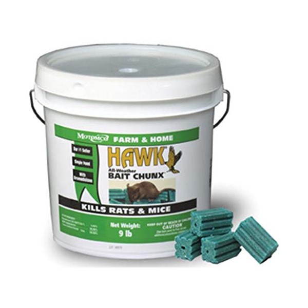 MOTOMCO Hawk Mouse and Rat Bait Chunx/Pail, 9-Pound