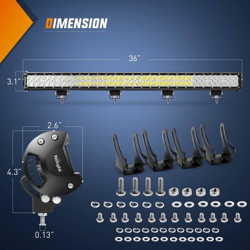 Nilight 39Inch 252W Led Light Bar Spot Flood Combo 24V