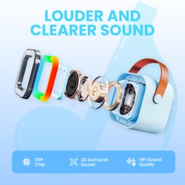 Ankuka Karaoke Machine for Kids, Karaoke Gifts for Girls Ages 4, 5, 6, 7, 8, 9, 10, 12 +Year Old Birthday Party, 4-12 Years Old Christmas Kids Toys Gift for Girls(Blue)