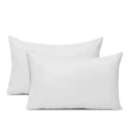 Pizuna Cotton Percale Housewife Pillowcases 2 Pack White 48x74cm, 100% Long Staple Combed Cotton Pillow Cover, Percale Weave Housewife Pillow Cases (Cotton Pillow Cases 2 Pack)