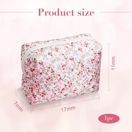 Bzzerumy Women's Toiletry Bag, Cosmetic Bag with Floral Design, Large Capacity for Travel and Everyday Life, Practical Toiletry Bag for Women, Waterproof Toiletry Bag for Cosmetics and Care Products,