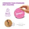 1 x Round Coaster - Name Hanna Pink Hearts Love