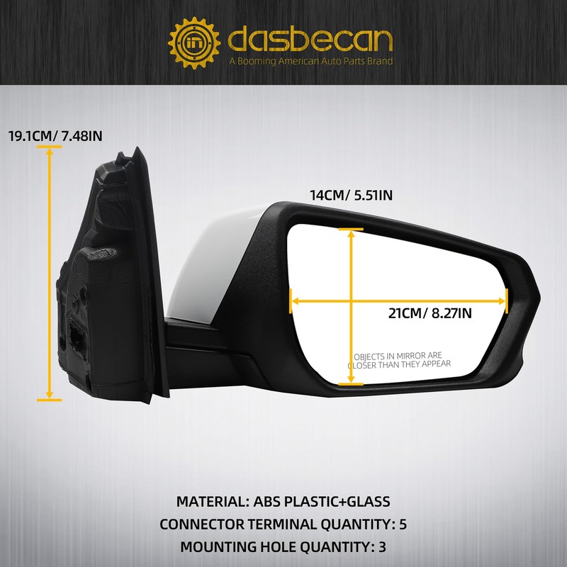 Dasbecan Left Driver Side Mirror Compatible With 2018-2023 Chevy Equinox