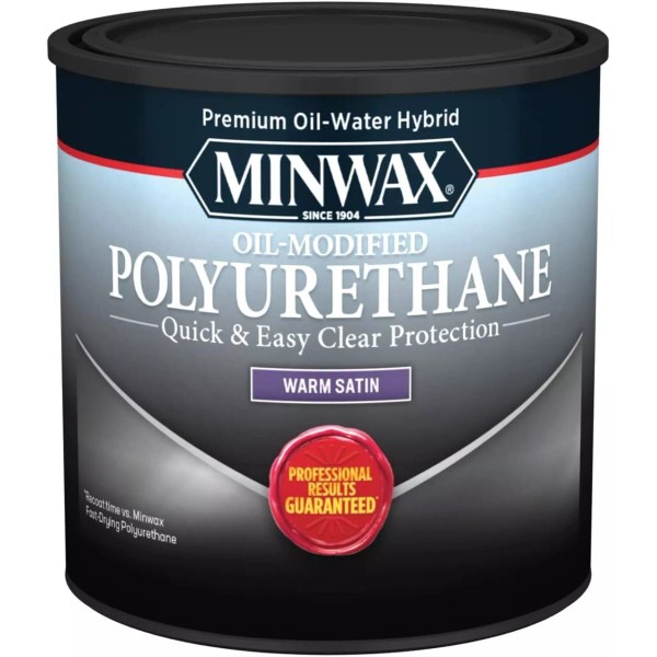 Minwax Water Based Oil Modified Polyurethane Clear Satin 1/2 Pint