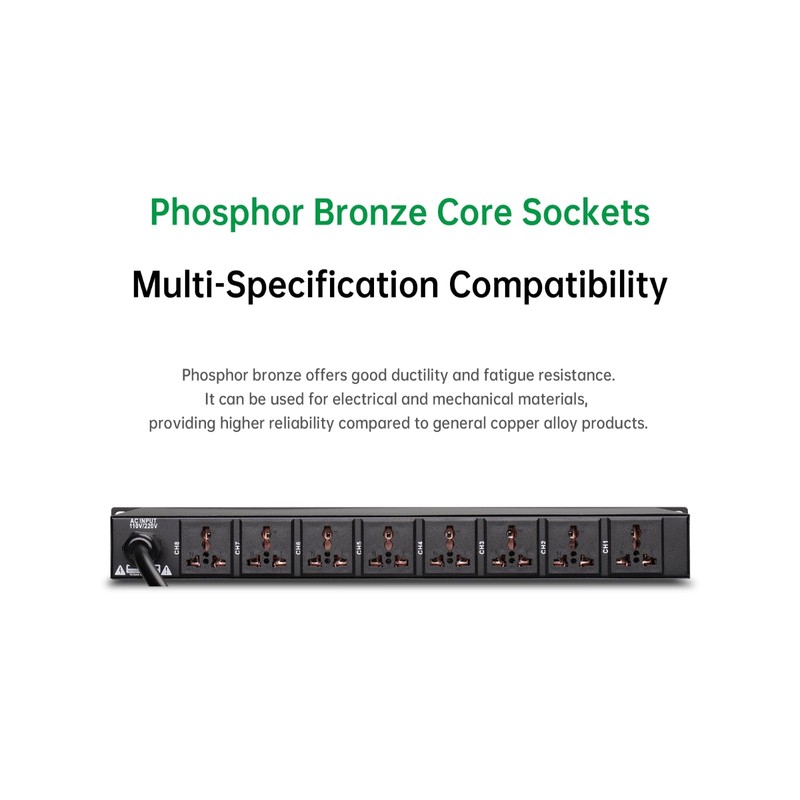 FMUSER 10-Outlet Power Sequencer Conditioner, 3000W Rack Power Conditioner with