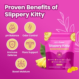 Feminine Probiotic & Moisture Gummies for Vaginal Health, pH Balance, Odor Control & Flora Support, Pineapple Flavor, 60 Count